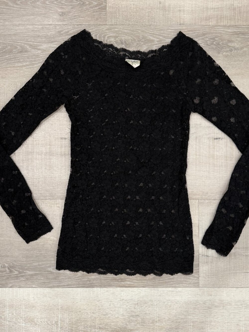 Free People Black Lace Long Sleeve